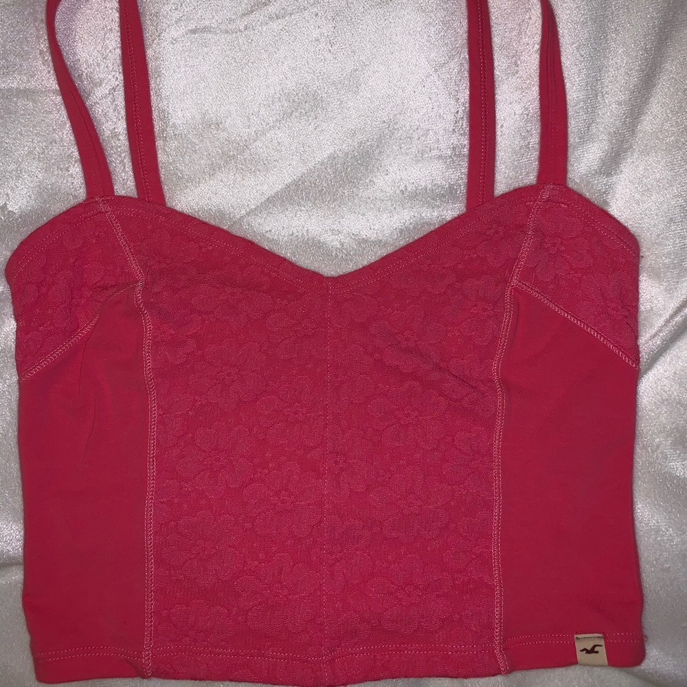 Pink crop tank top